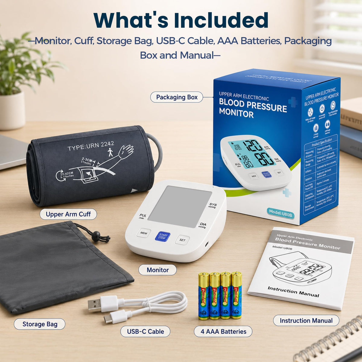 Upper Arm Blood Pressure Monitor with 8.7"-16.5" Cuff H757