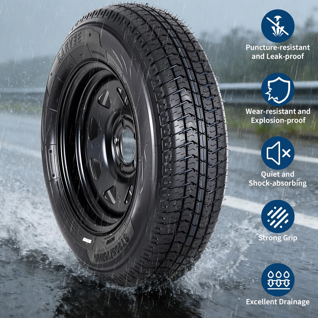 2-Pack ST205/75D15 Trailer Tires and 15" Rims E64207