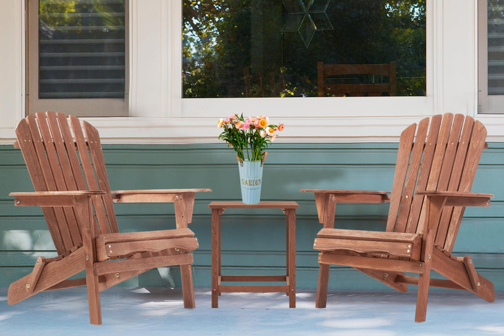 Wooden Folding Adirondack Chair Set of 2 S745