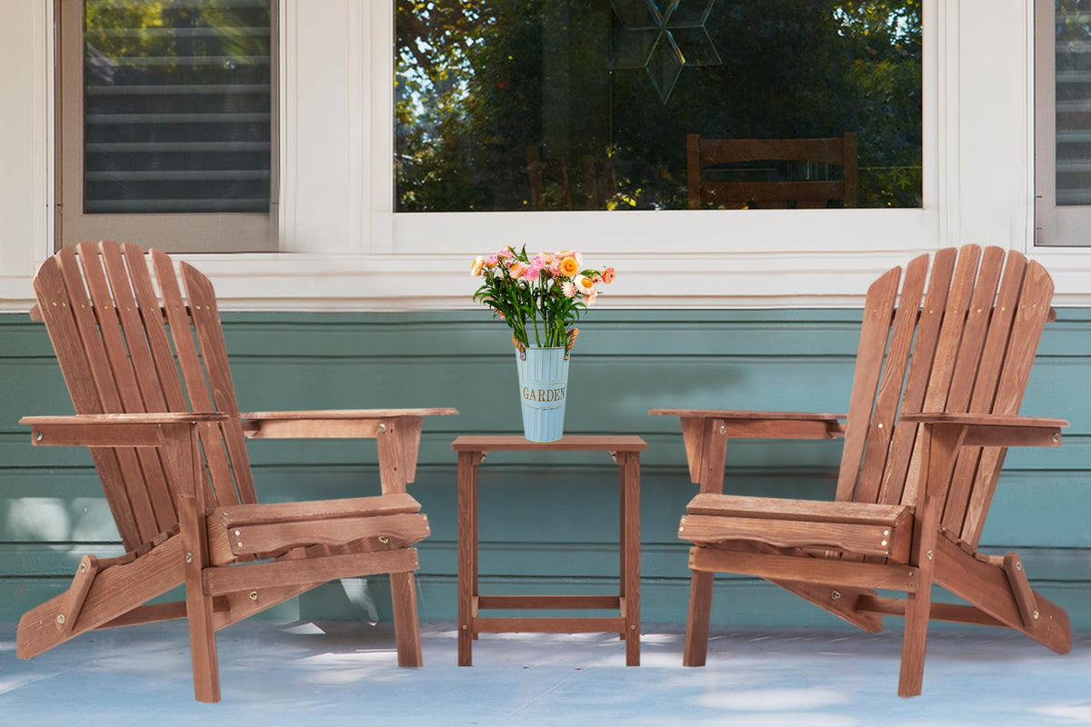Wooden Folding Adirondack Chair Set of 2 S745