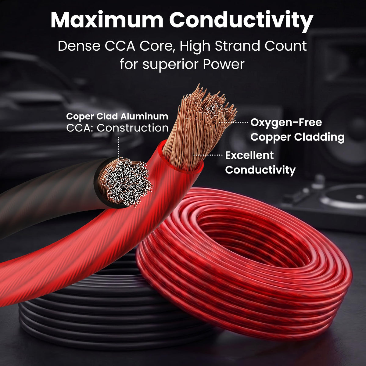 0 Gauge Wire Kit, Black/Red 25FT Crimp Kit E843342