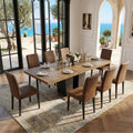 9 Piece Extendable Dining Table Set with 8 Upholstered Chairs C630646