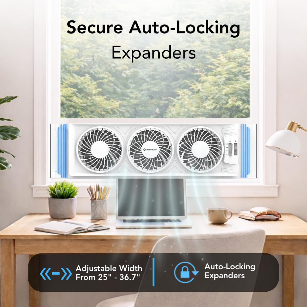 Triple Window Fan with 3-Speeds & Expandable Width D426979