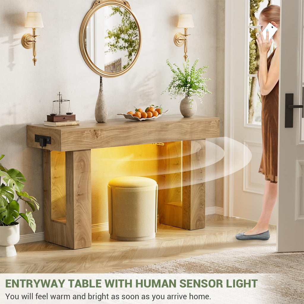 47" Entryway Table with Sensor Light & AC Outlets Z24569