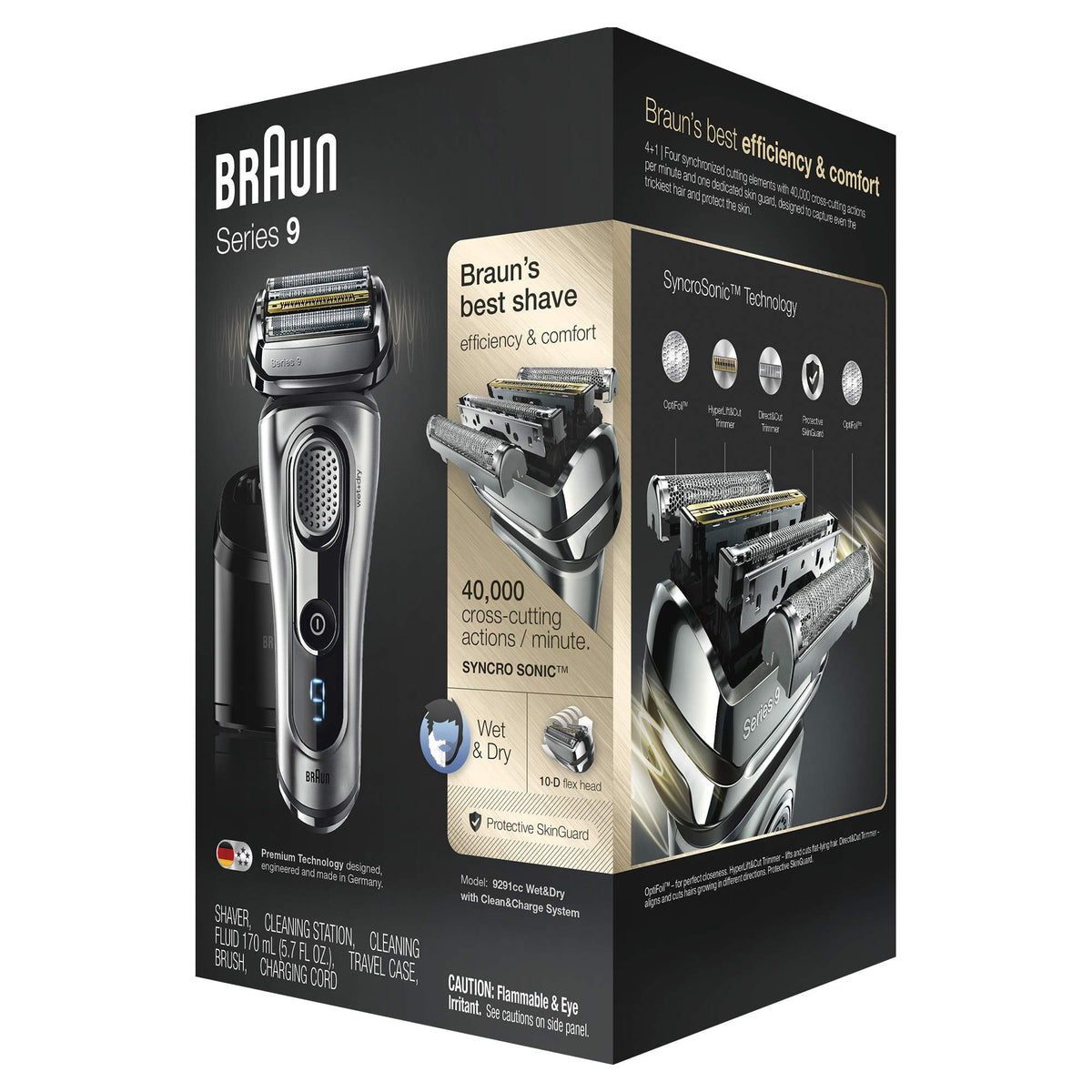 Electric Foil Shaver with Beard Trimmer, Rechargeable, Wet & Dry, 6 Piece Set X120