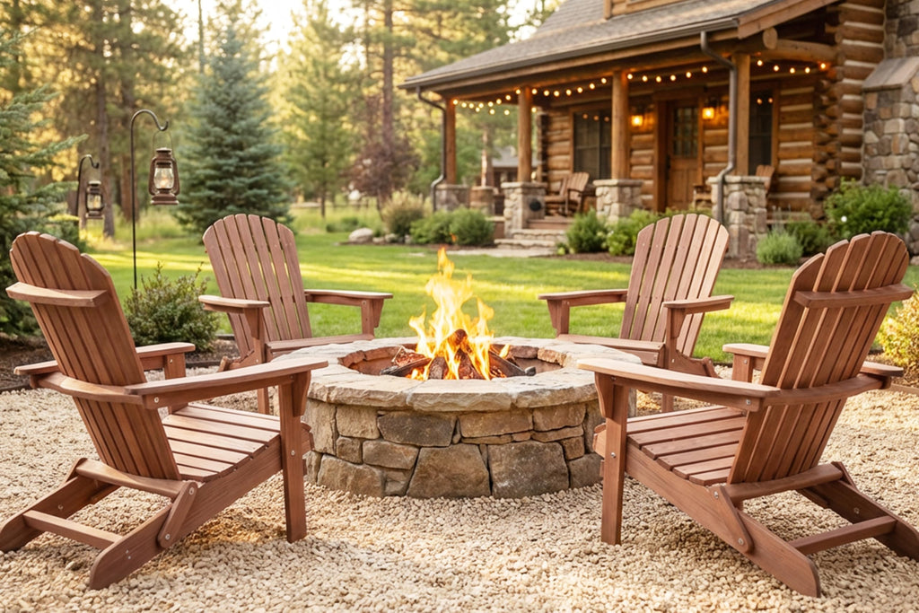 Wooden Folding Adirondack Chair Set of 2 S745