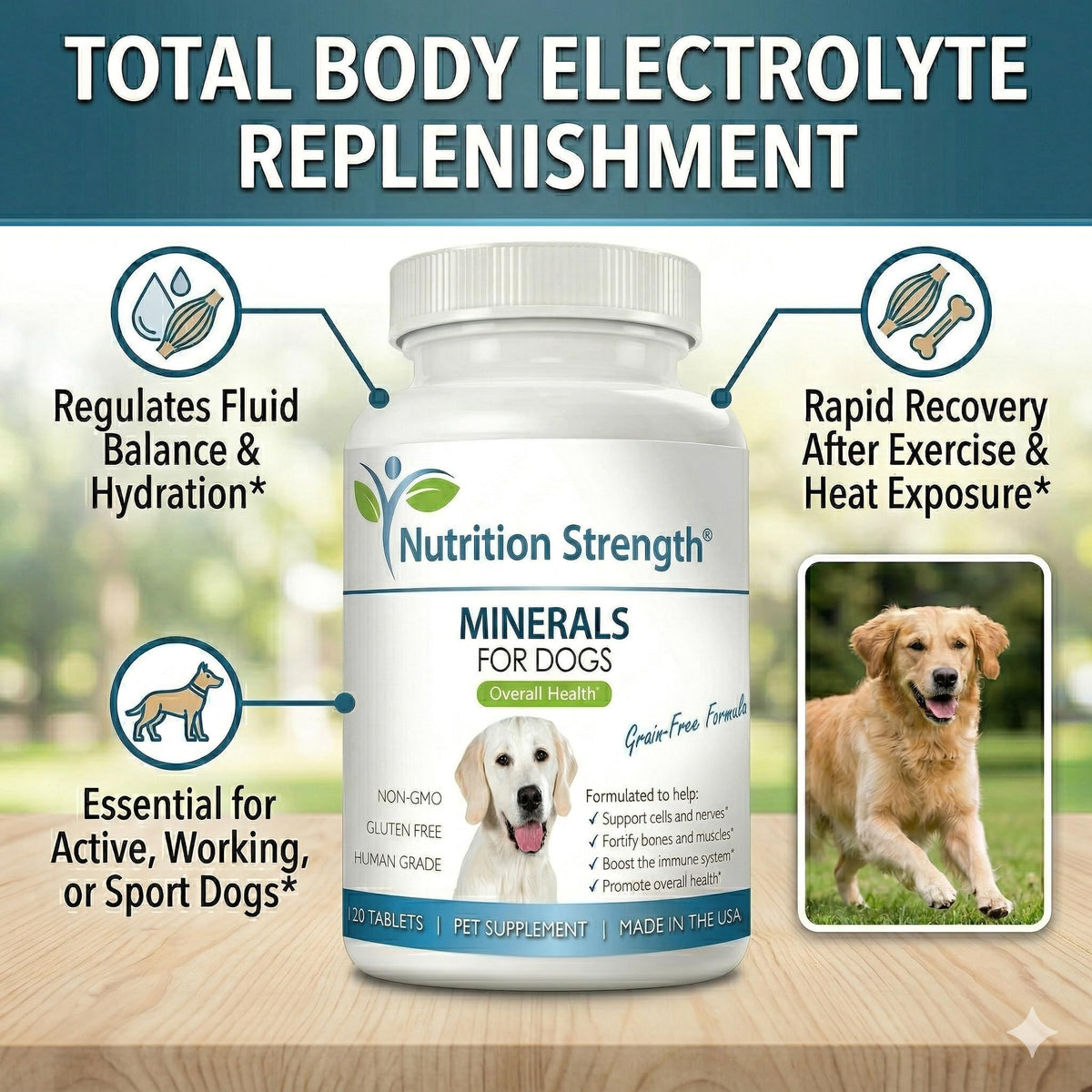 Dog Minerals & Electrolytes 120 Tablets C700300