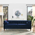84" Navy Blue Tufted Velvet Sofa X336