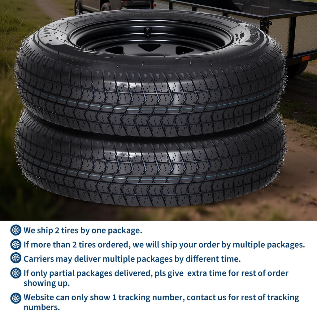 2-Pack ST205/75D15 Trailer Tires and 15" Rims E64207