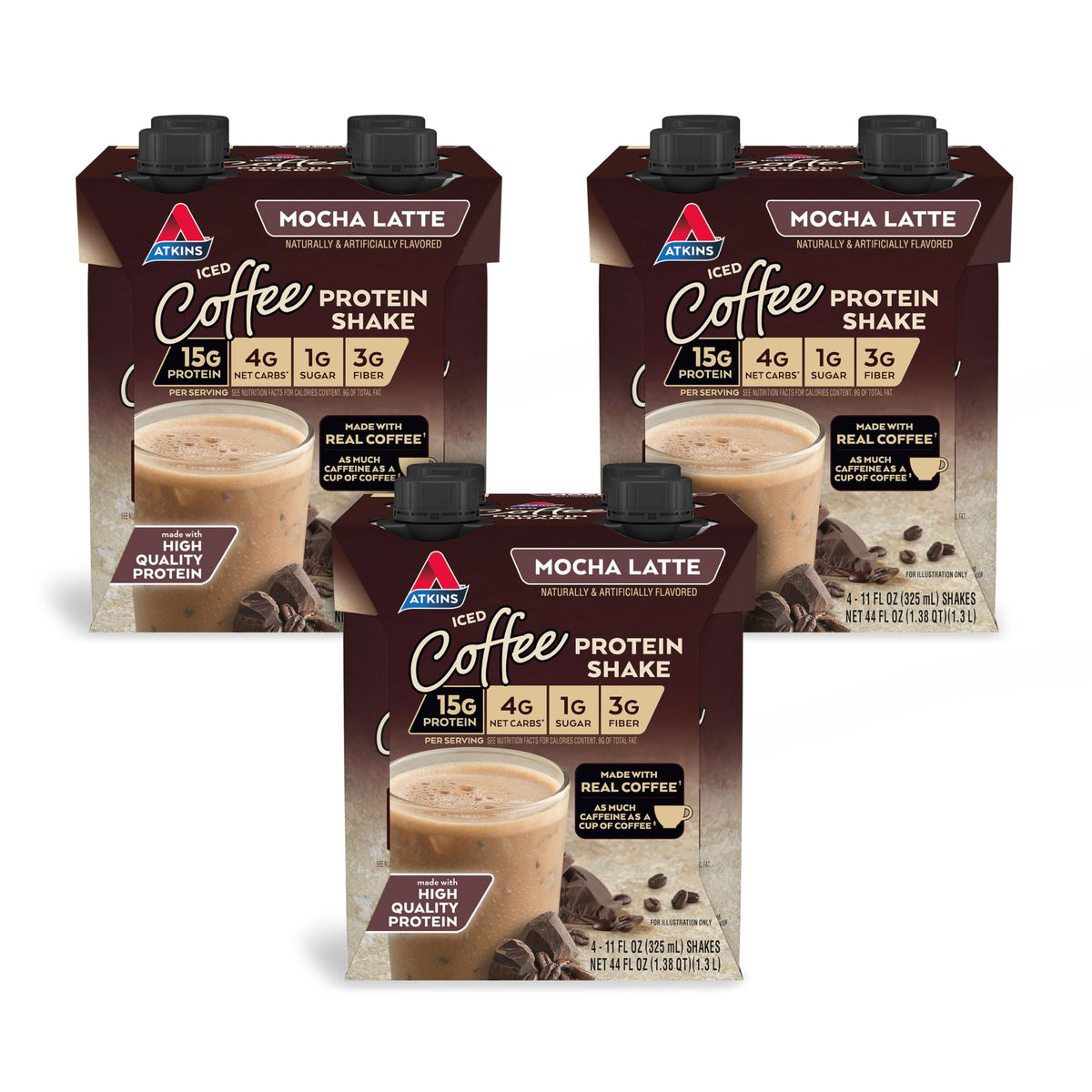Chocolate Banana & Mocha Latte Protein Shake, 15g Protein, Keto Friendly A371