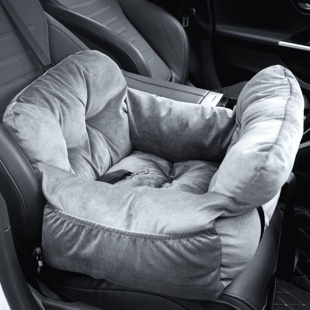 Gray Pet Car Booster Seat for Small Dogs up to 25 lbs P683414