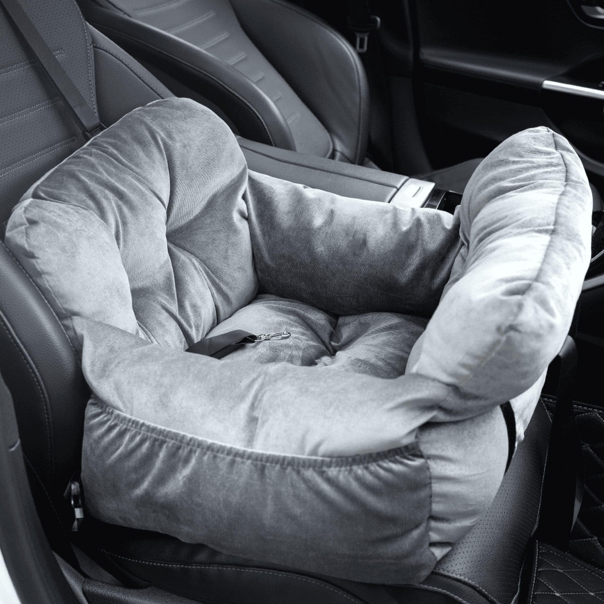 Gray Pet Car Booster Seat for Small Dogs up to 25 lbs P683414