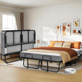 Folding Bed with Mattress Full Size 75 X 54 inch Memory Foam on Wheels G7083