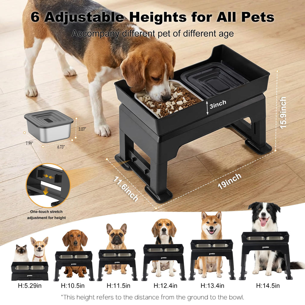 Elevated Dog Bowls with No Spill Water Bowl R2223