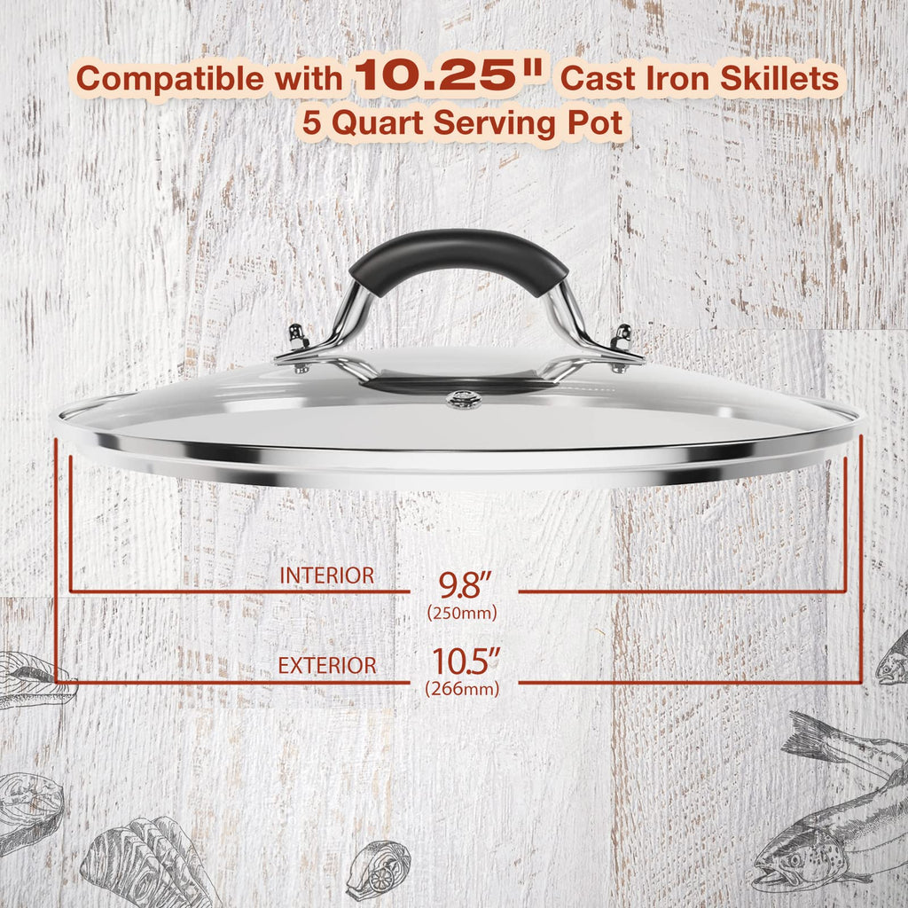 10.25 Inch Tempered Glass Lid V142