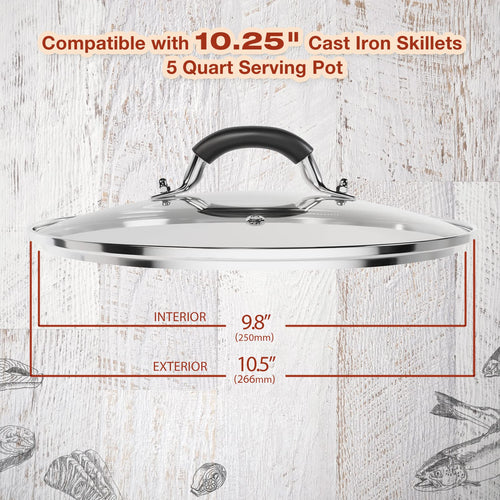10.25 Inch Tempered Glass Lid V142