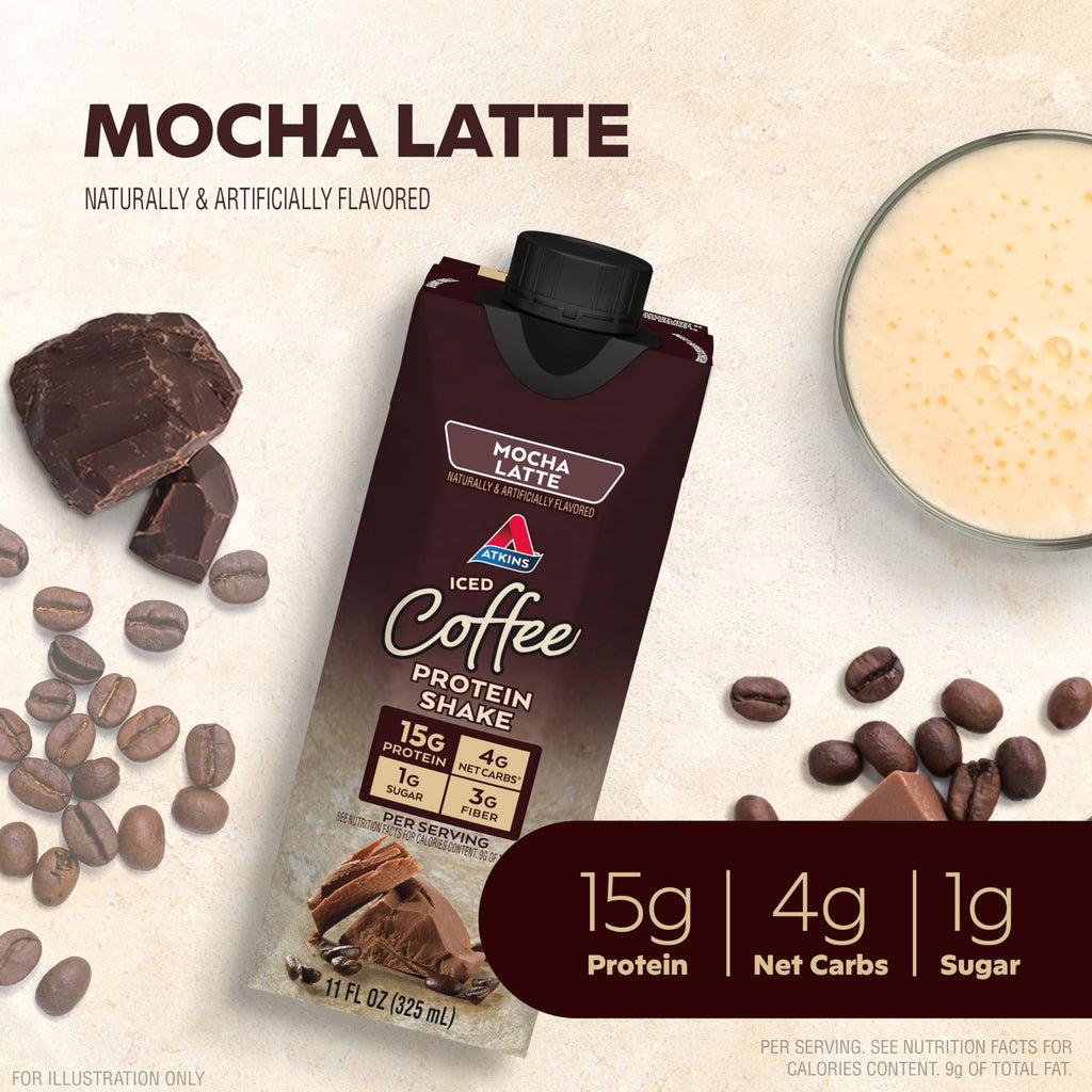 Chocolate Banana & Mocha Latte Protein Shake, 15g Protein, Keto Friendly A371