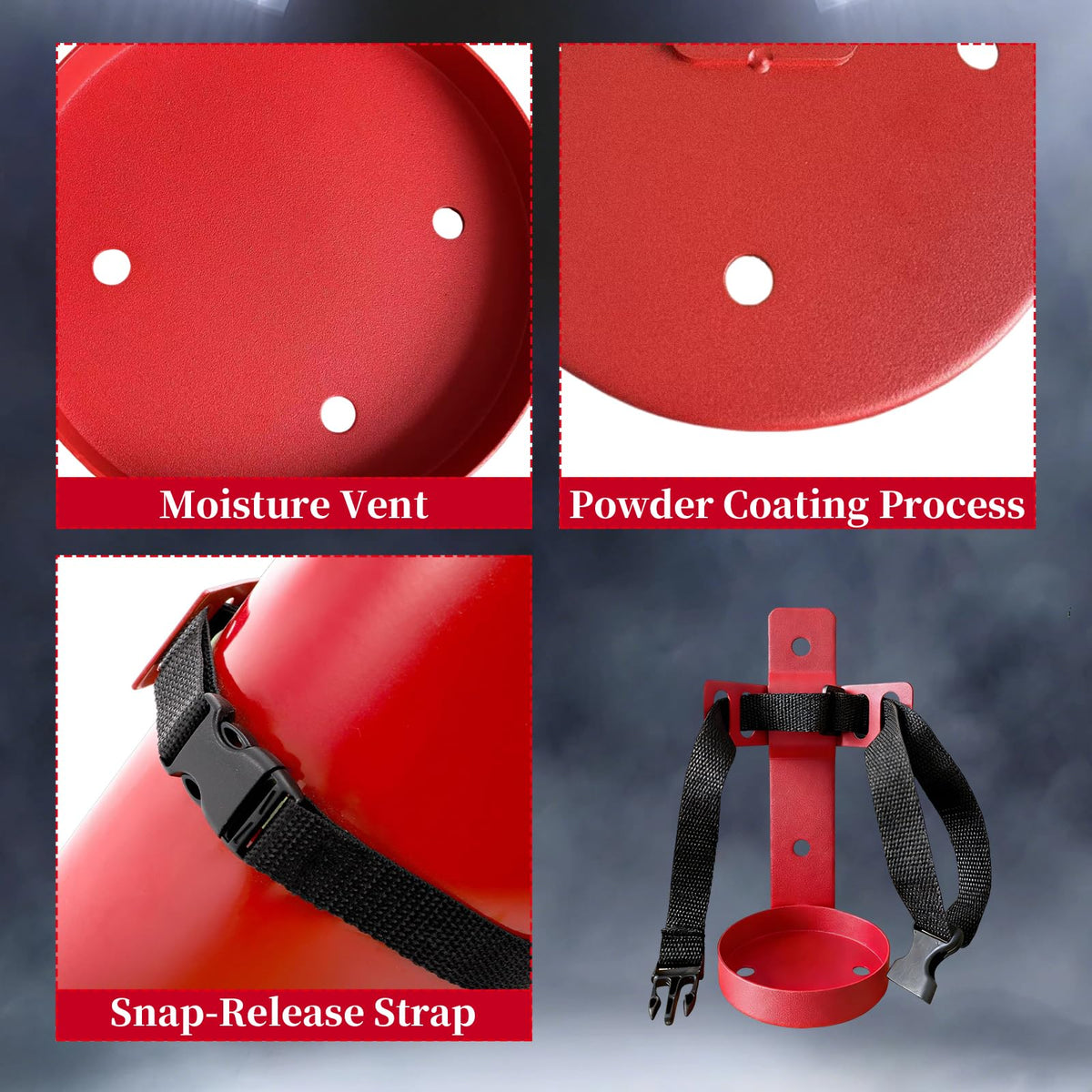 Small Fire Extinguisher Mount with Quick Release Strap I4035