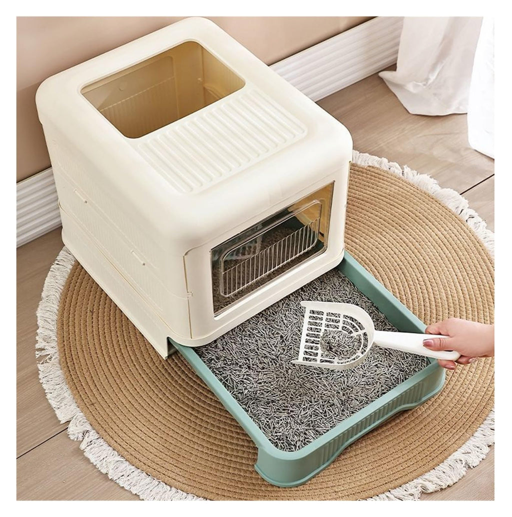 Fully Enclosed Cat Litter Box with Lid and Drawer I407831