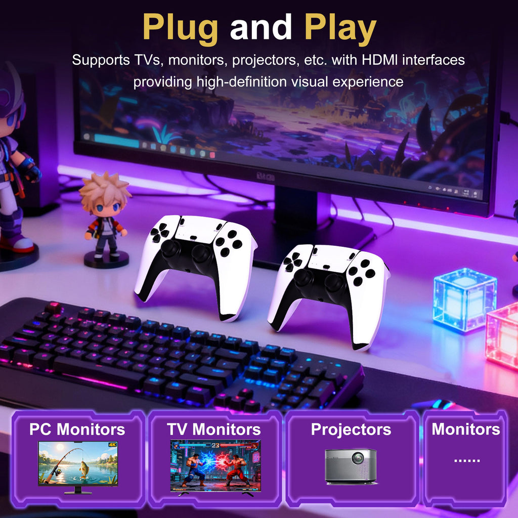 Retro Gaming Console with 20k+ Classic Games, 4K HDMI, Dual Wireless Controllers, 64GB K854