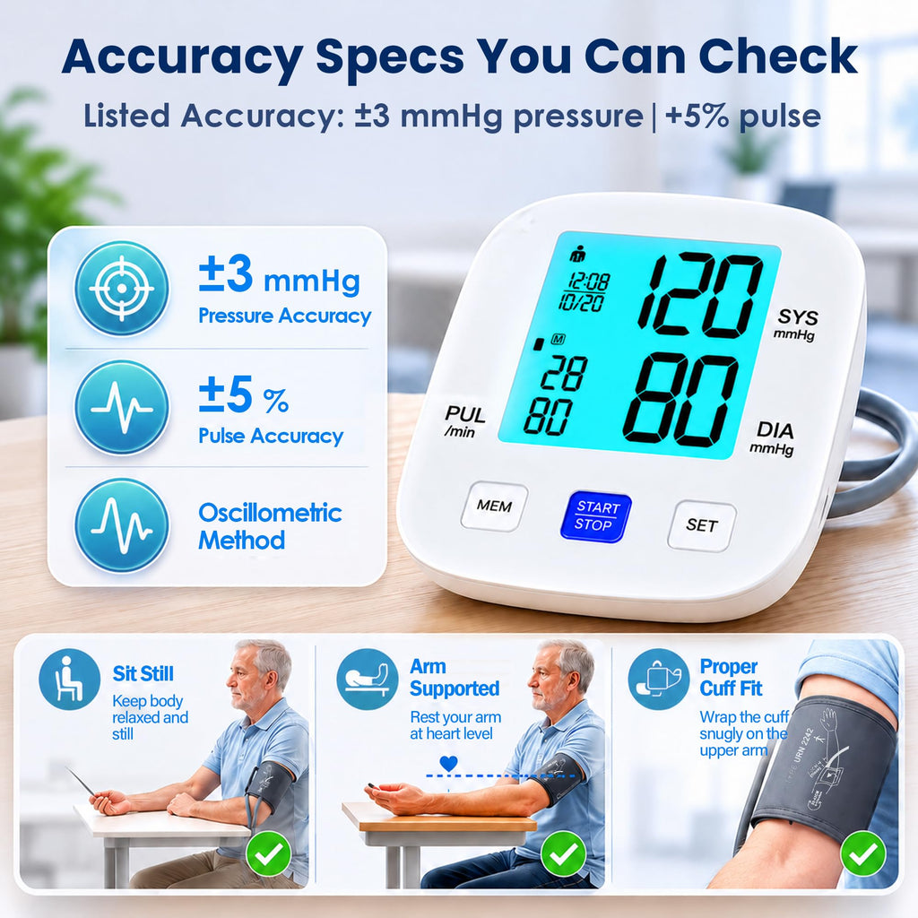 Upper Arm Blood Pressure Monitor with 8.7"-16.5" Cuff H757
