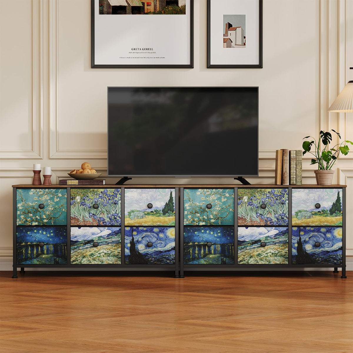 6 Drawer Dresser with Fabric Storage Drawer E6488