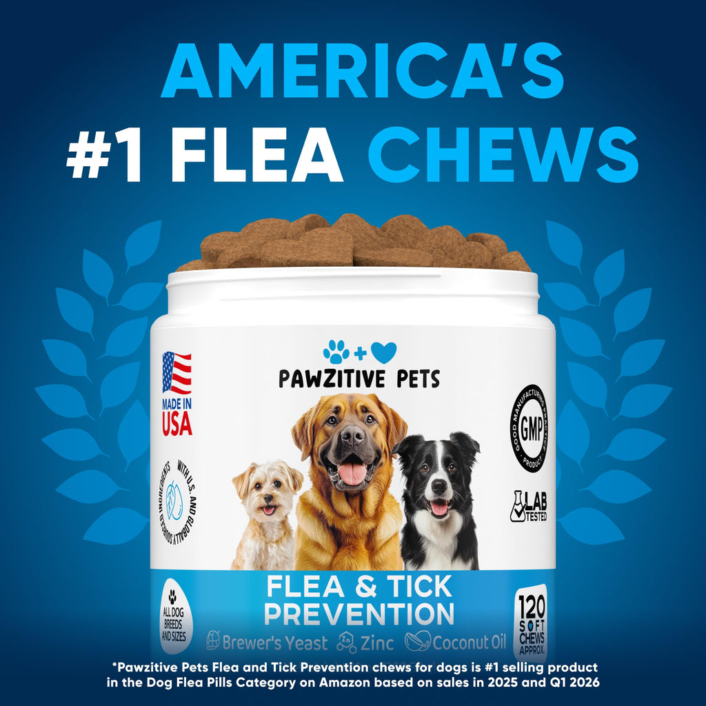 Chewable Flea and Tick Prevention for Dogs 120 Soft Chews Y210