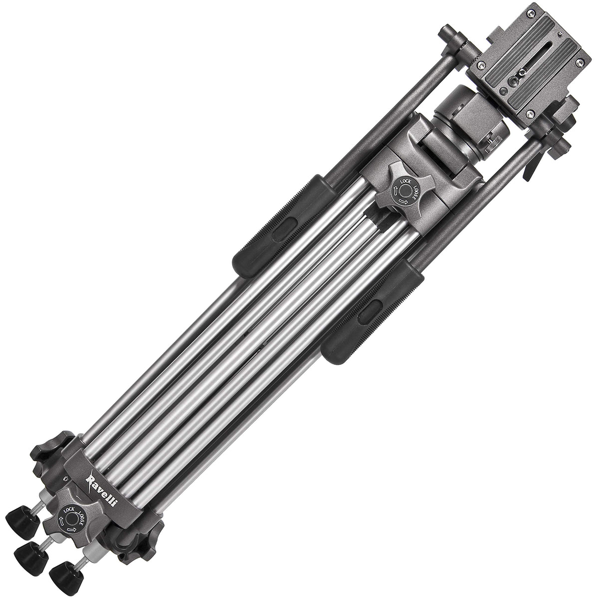 55" 65mm Video Camera Tripod with Fluid Drag Head and Carry Bag V1608