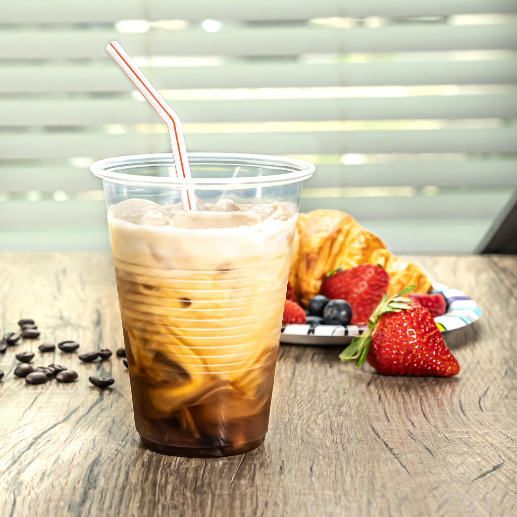 Disposable Striped Plastic Flex Straws, 100 Count P2596