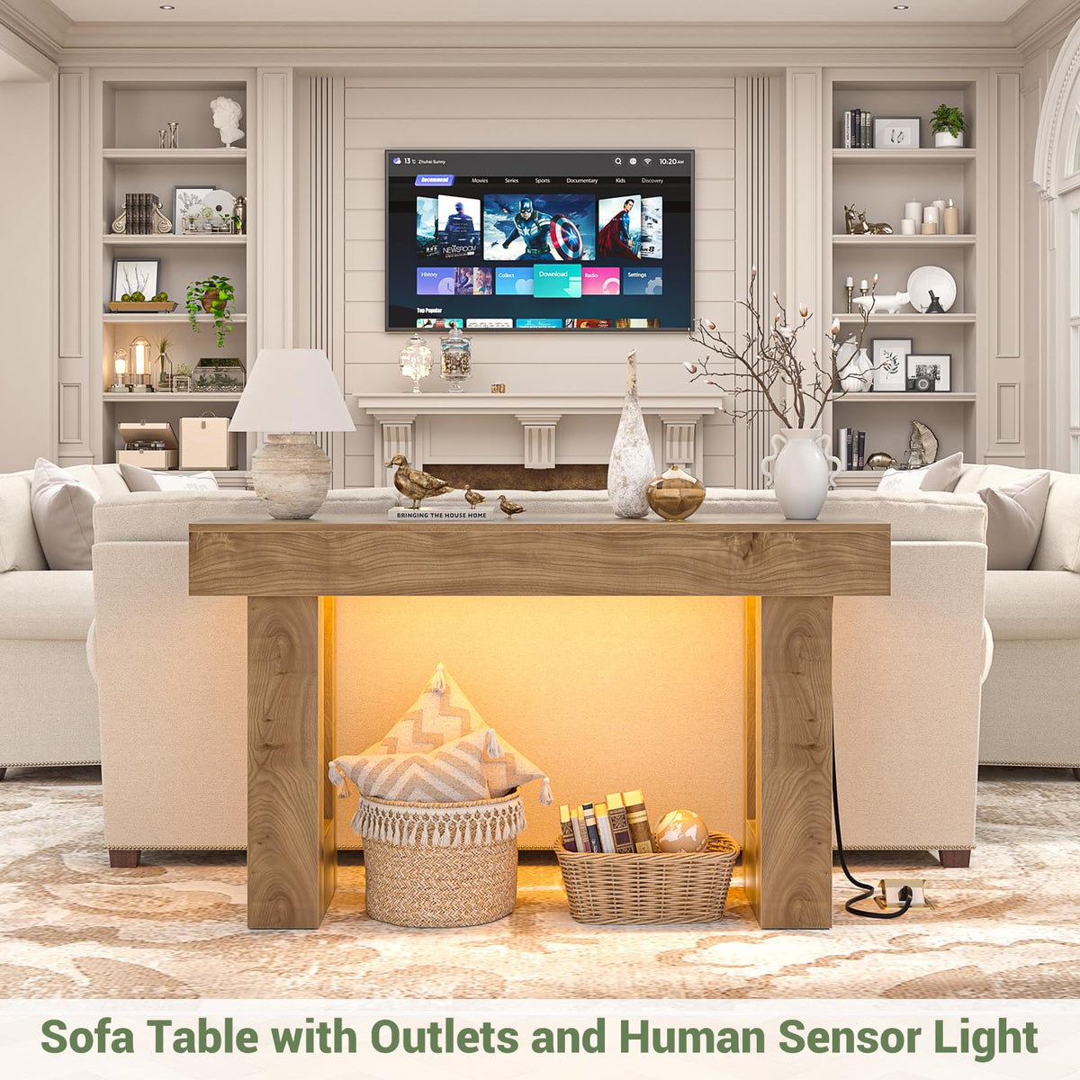 47" Entryway Table with Sensor Light & AC Outlets Z24569