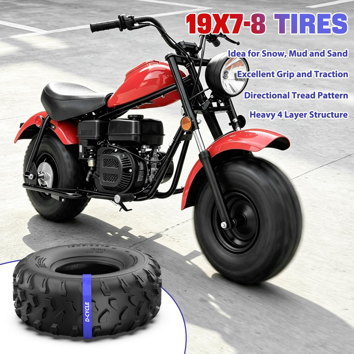 19x7-8 ATV UTV Tubeless All-Terrain Tire I71101