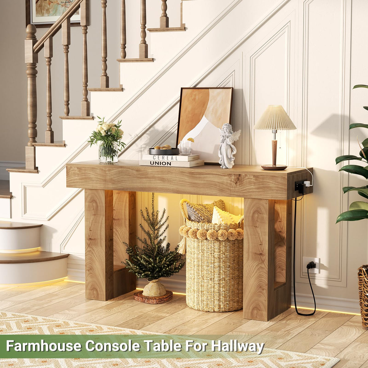 47" Entryway Table with Sensor Light & AC Outlets Z24569