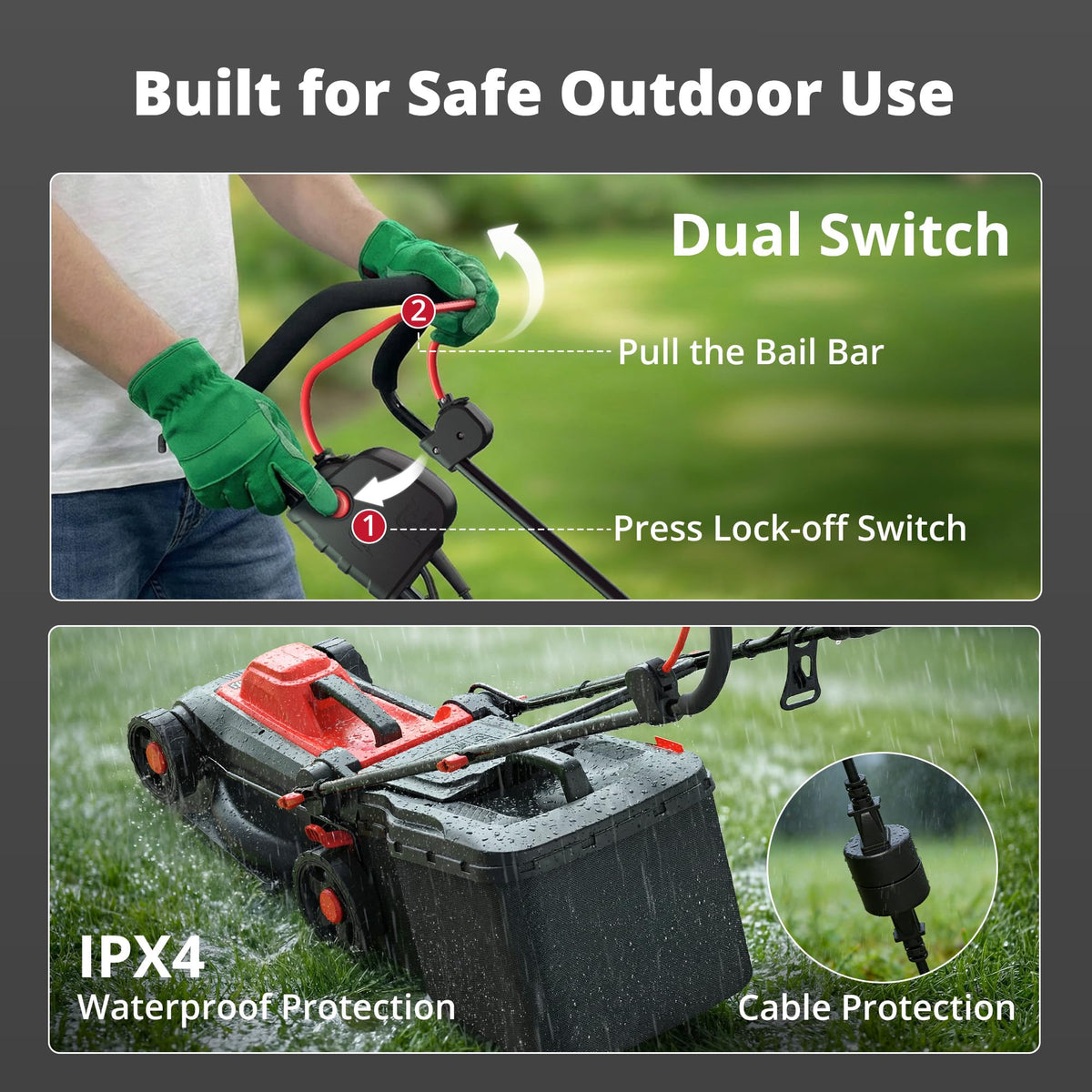 14-Inch Electric Corded Push Mower F523