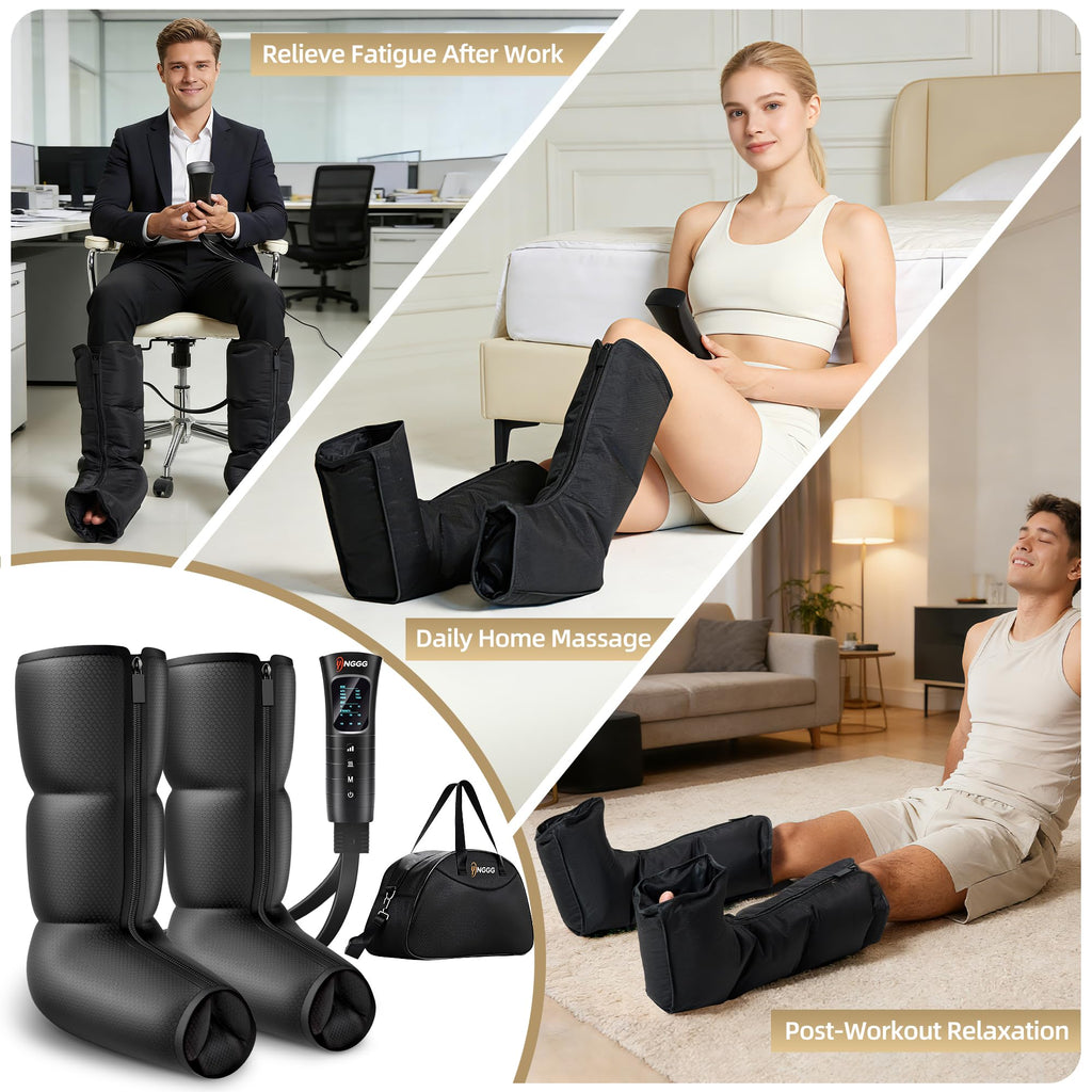 Leg Compression Massager with Heat, Foot & Calf Massager Boots T504