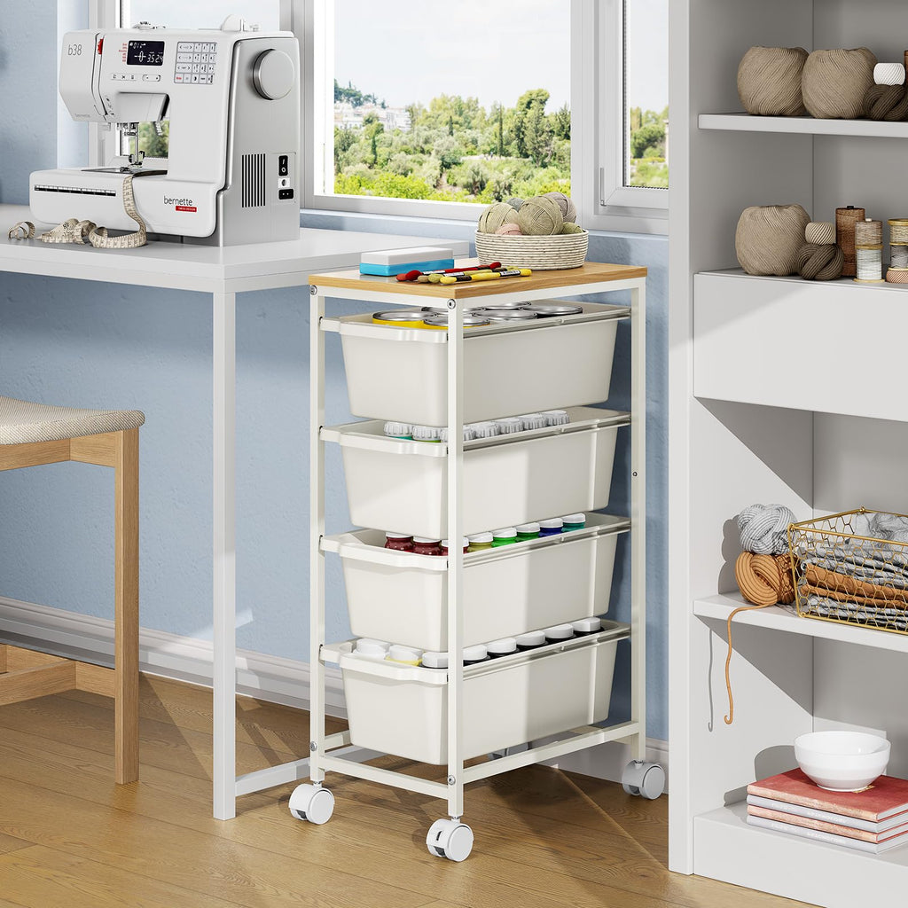 Slim Rolling Cart with 4 Drawers W457