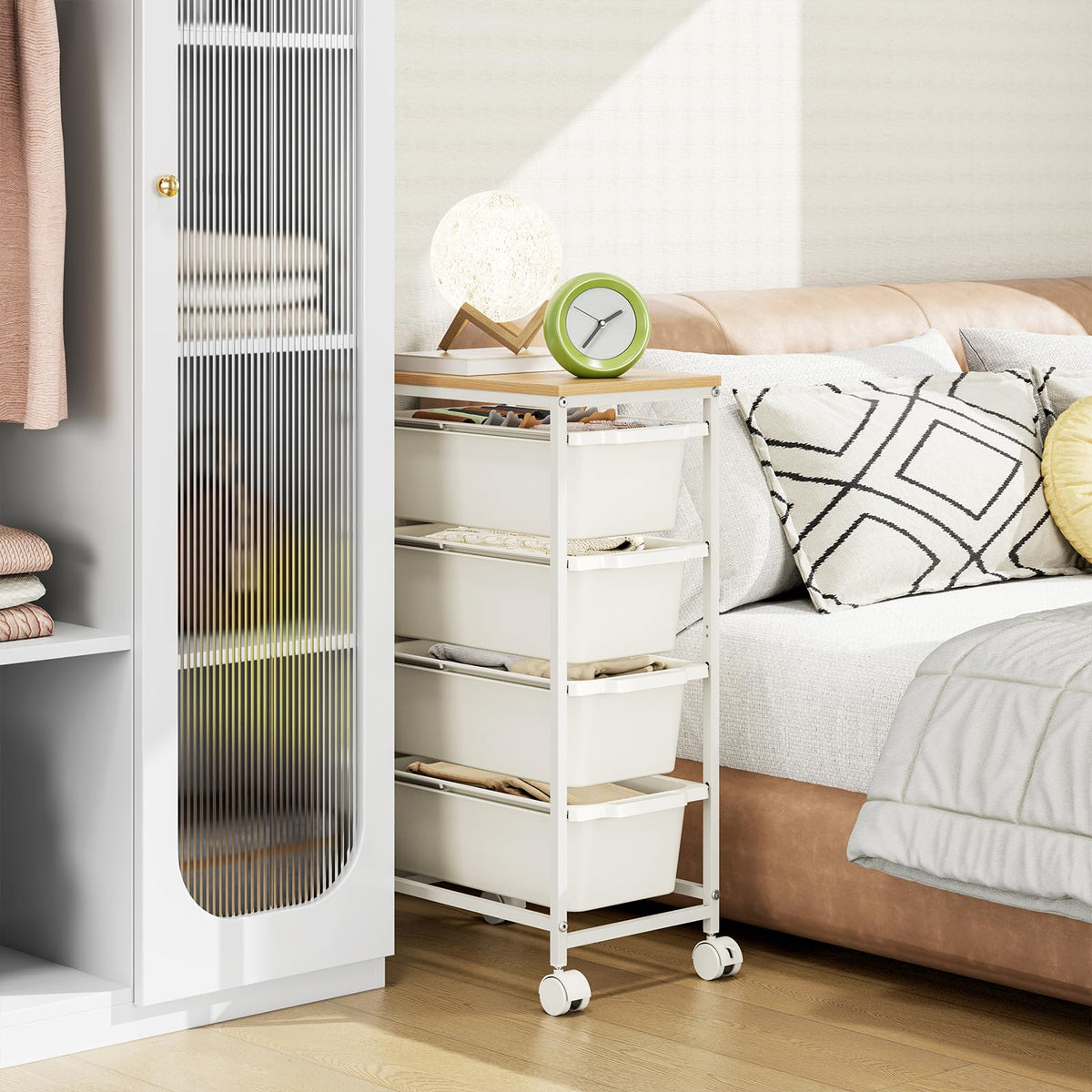 Slim Rolling Cart with 4 Drawers W457