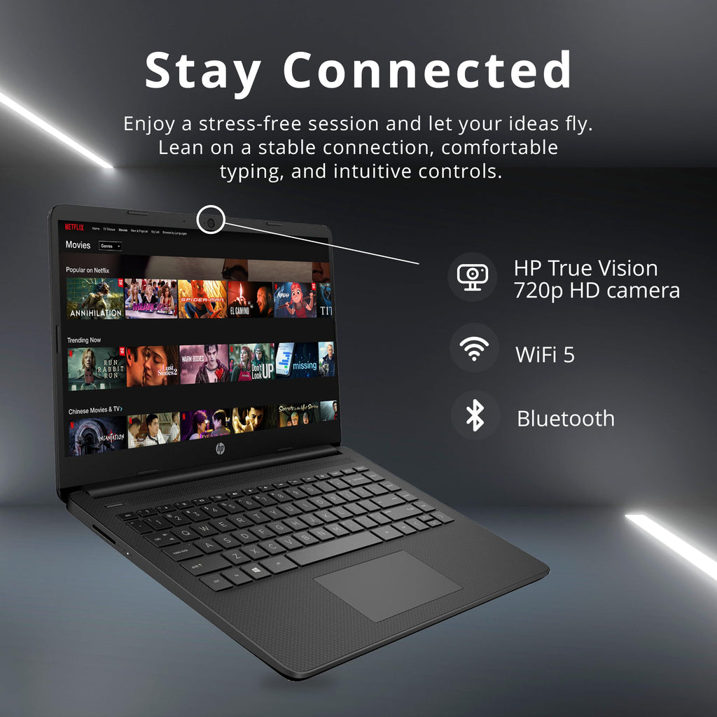 14-inch Laptop, Intel Celeron N4000, 4 GB RAM, 64 GB eMMC, Jet Black V742339