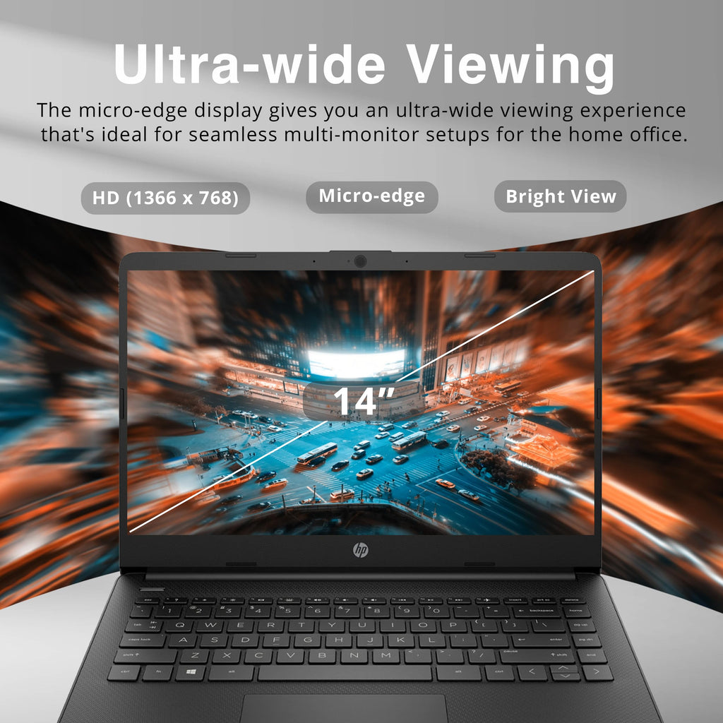 14-inch Laptop, Intel Celeron N4000, 4 GB RAM, 64 GB eMMC, Jet Black V742339