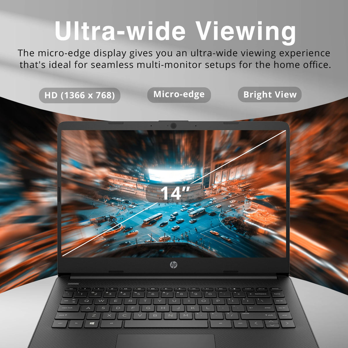 14-inch Laptop, Intel Celeron N4000, 4 GB RAM, 64 GB eMMC, Jet Black V742339