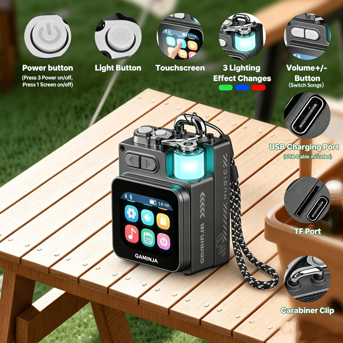 Portable Wireless Bluetooth Speaker with Alarm Clock N5649