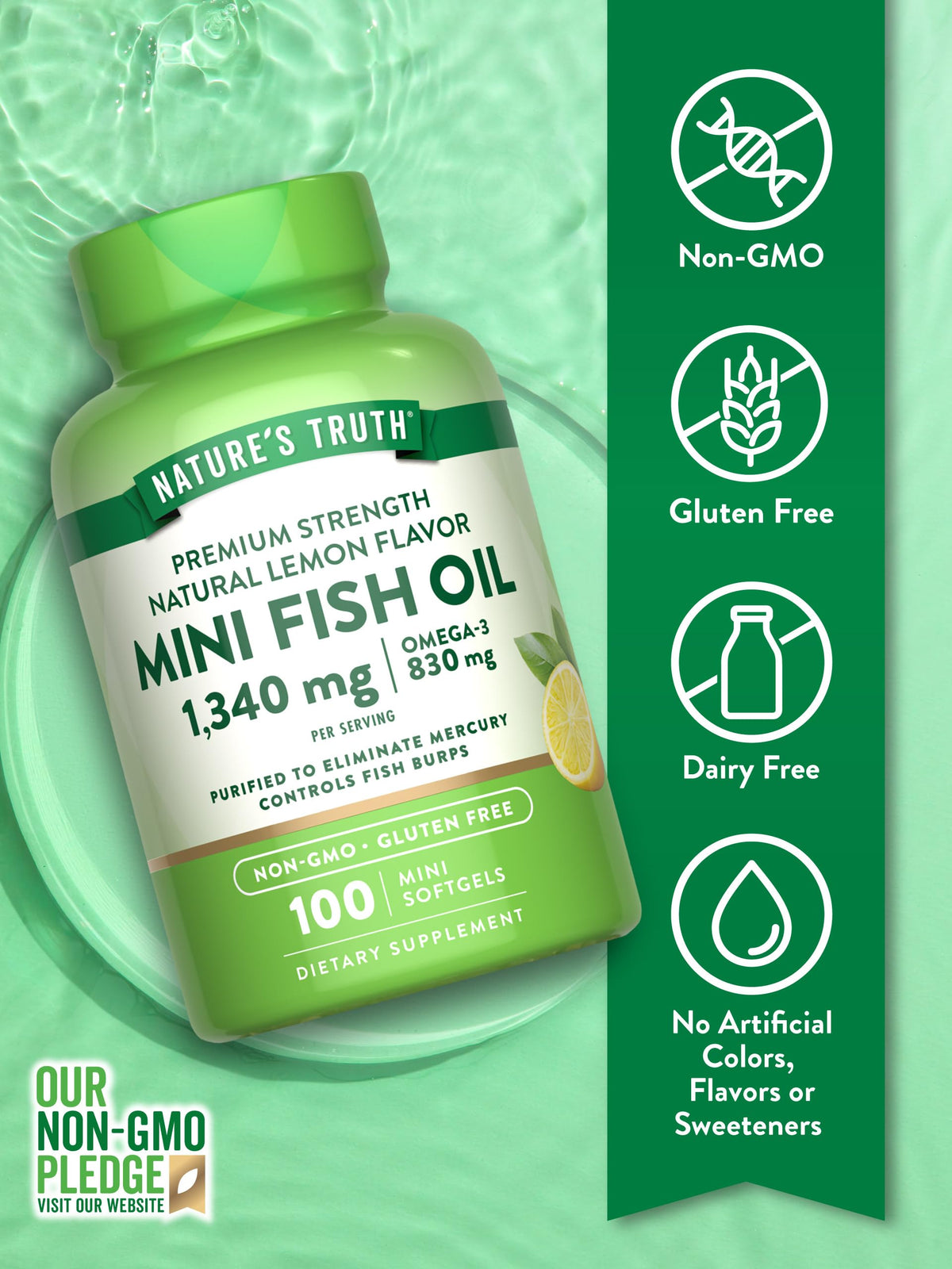 Fish Oil Omega 3 1340 mg 100 Softgels Y7971