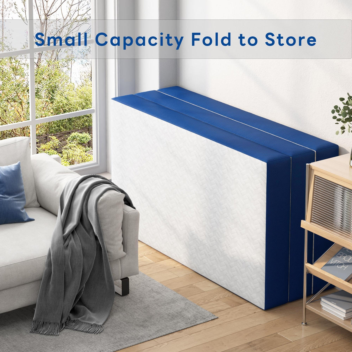 Queen 6 Inch Gel Memory Foam Trifold Mattress Q433