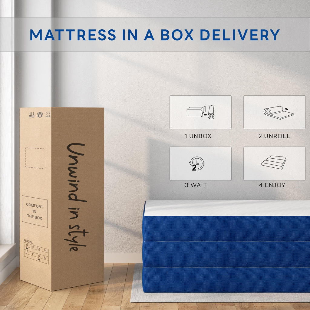 Queen 6 Inch Gel Memory Foam Trifold Mattress Q433