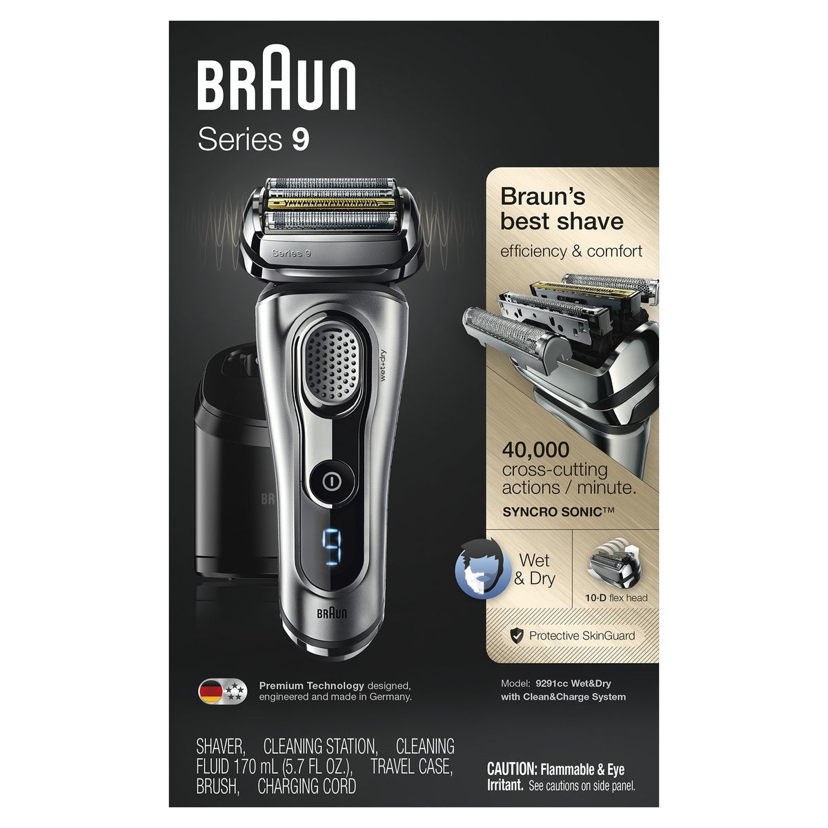 Electric Foil Shaver with Beard Trimmer, Rechargeable, Wet & Dry, 6 Piece Set X120