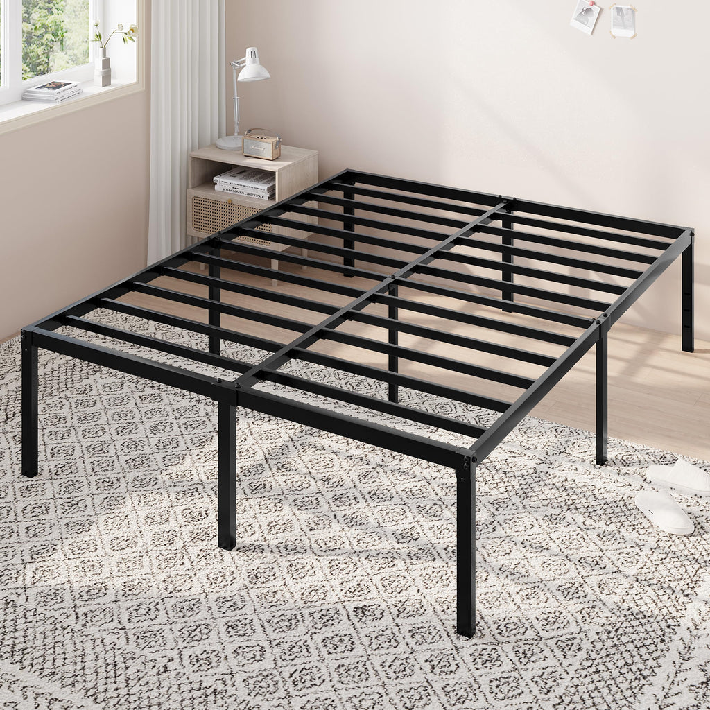 Queen 18 Inch Metal Bed Frame with Storage D77307