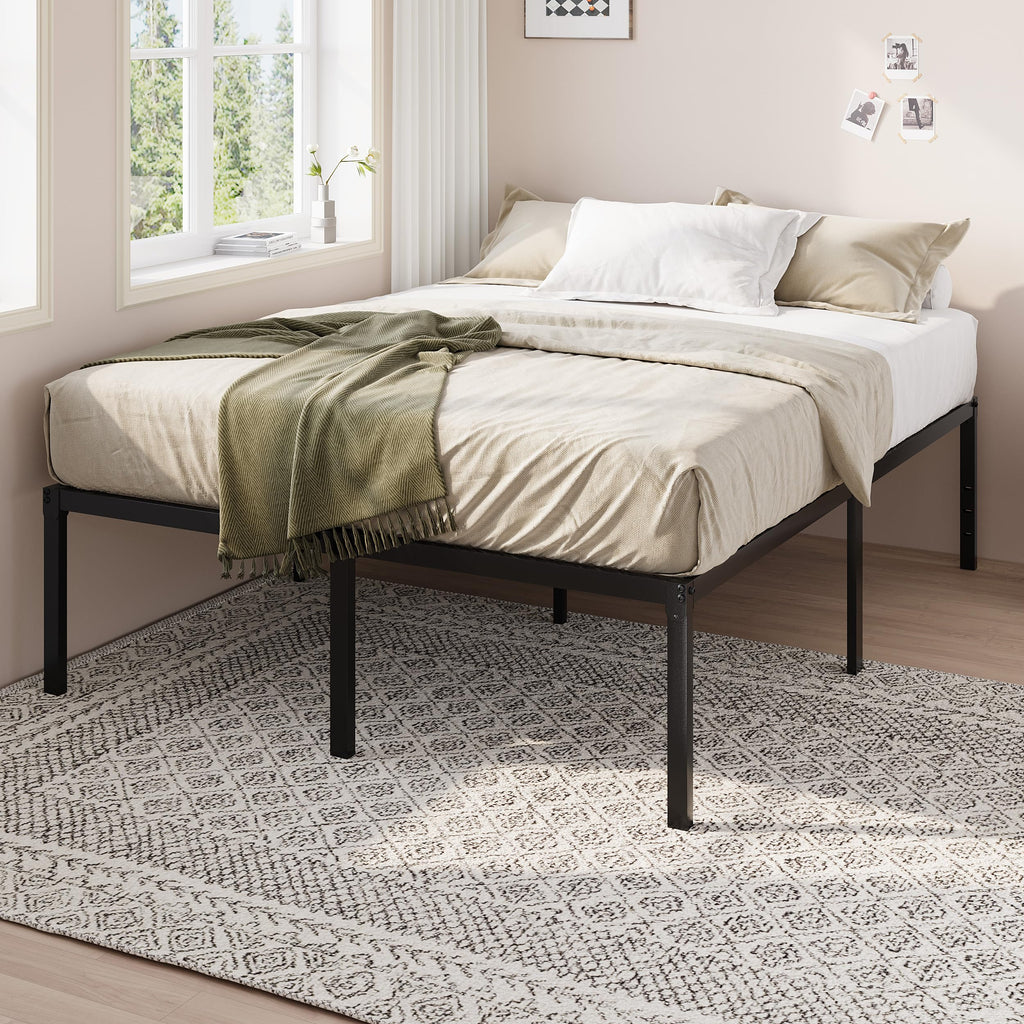Queen 18 Inch Metal Bed Frame with Storage D77307