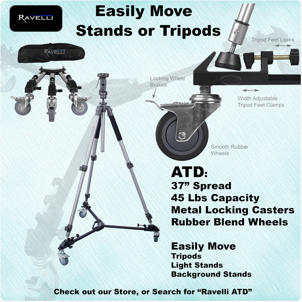 55" 65mm Video Camera Tripod with Fluid Drag Head and Carry Bag V1608