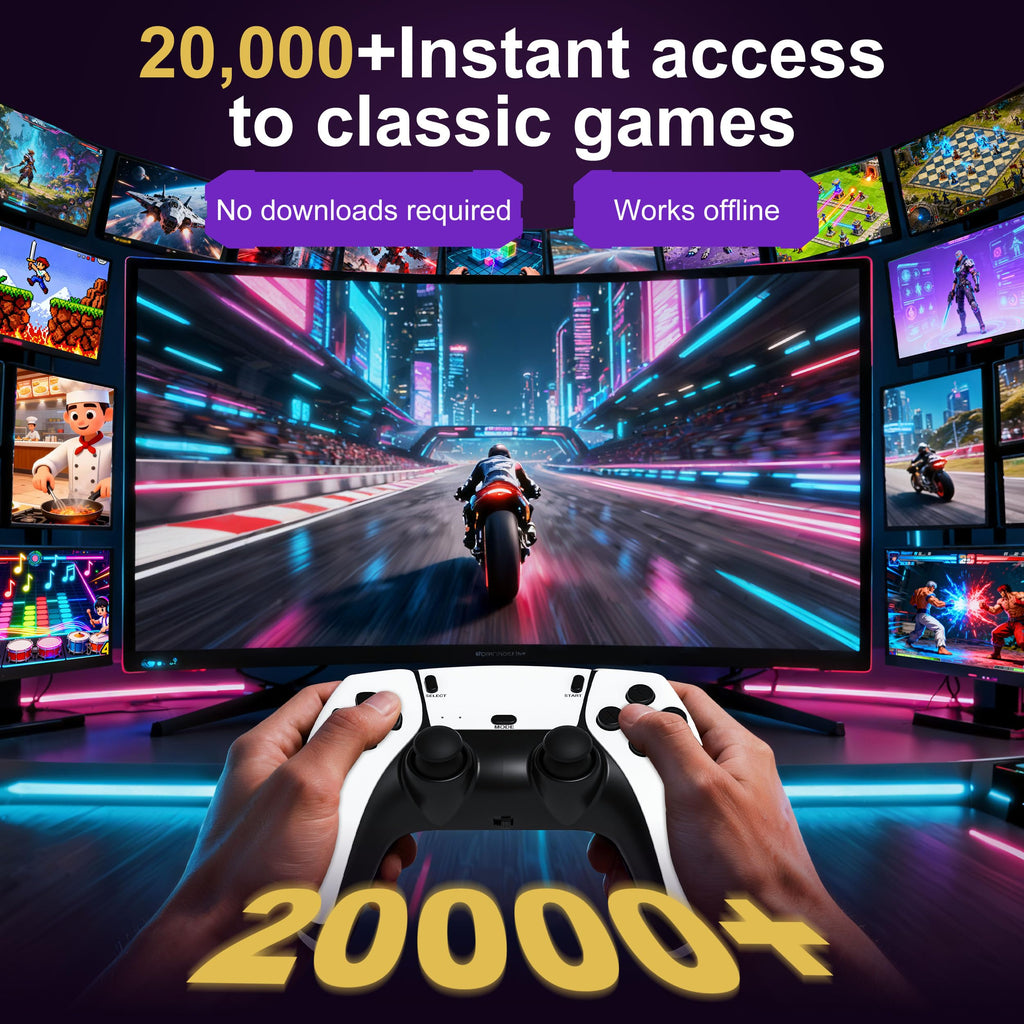 Retro Gaming Console with 20k+ Classic Games, 4K HDMI, Dual Wireless Controllers, 64GB K854