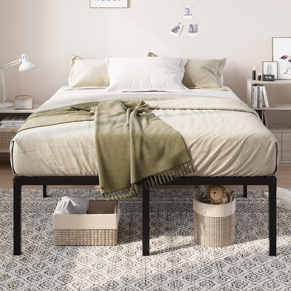 Queen 18 Inch Metal Bed Frame with Storage D77307